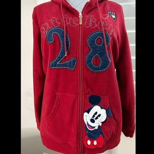 Fleece zip up jacket, with hood